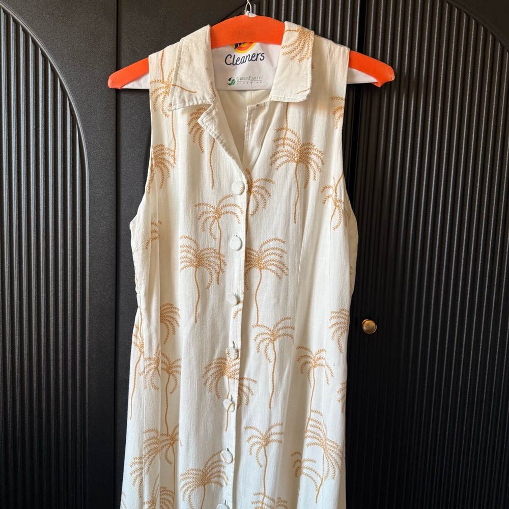 Petal & Pup White and Orange Palm Print Maxi Dress - Picture 7 of 12
